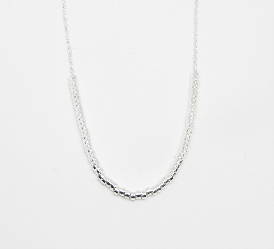 Marseille Sterling Tube Beads Slider Chain Necklace