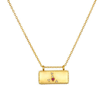 Satya Gold Cancer Ruby Zodiac Necklace