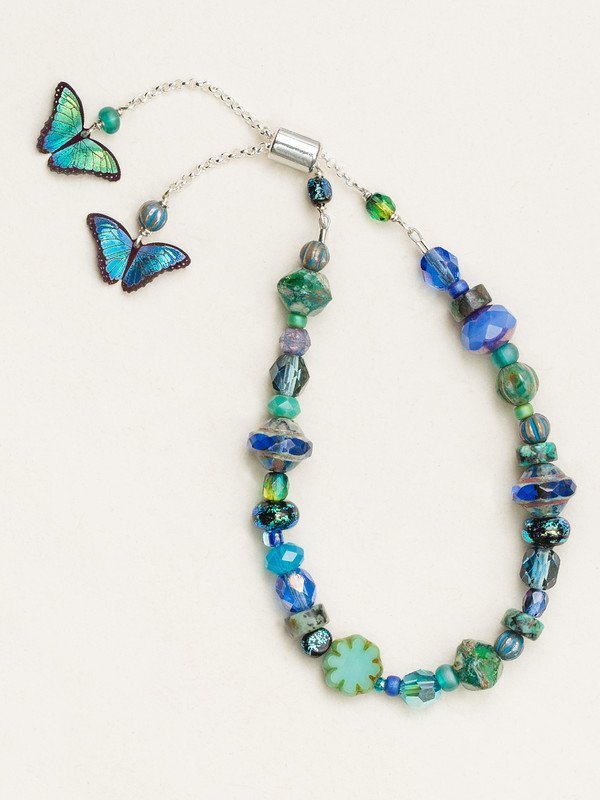 Holly Yashi Blue Radiance Bindi Butterfly Beaded Bracelet