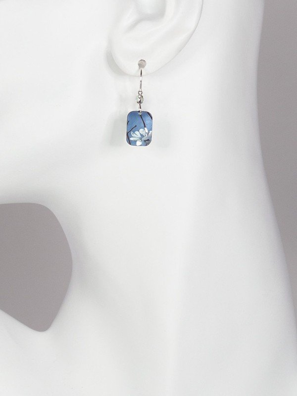 Holly Yashi Blue Silver 'Blooming Lotus' Earrings