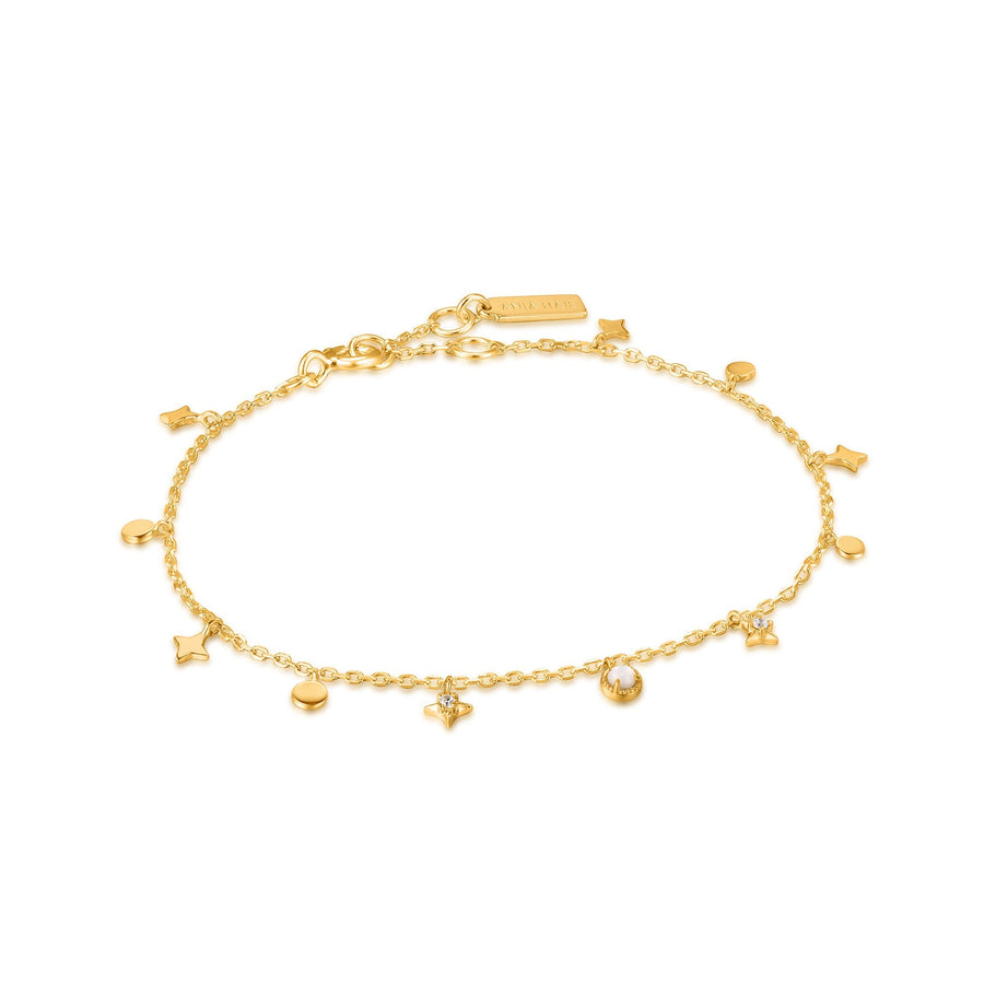 Ania Haie Gold Star Charms Opal Anklet