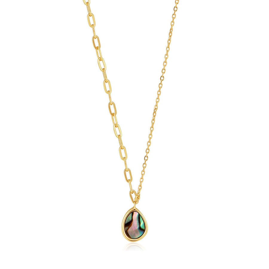 Ania Haie Gold Tidal Abalone Mixed Link Necklace
