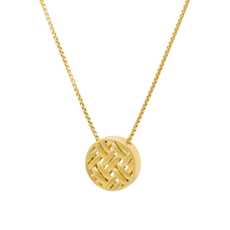 Dean Davidson Gold Weave Disc Necklace
