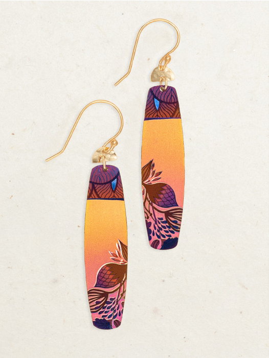 Holly Yashi Purple Orange Koa Earrings