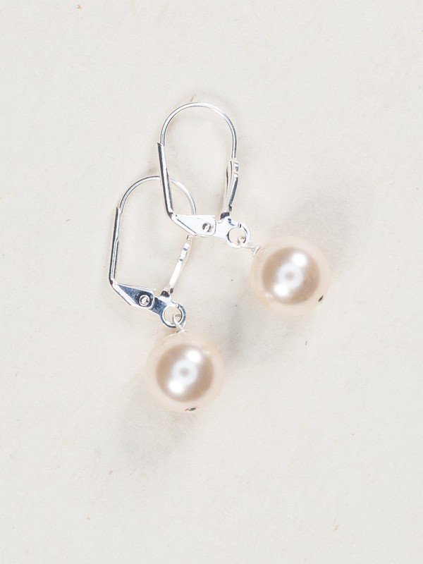 Holly Yashi White Silver Classic Pearl Earrings