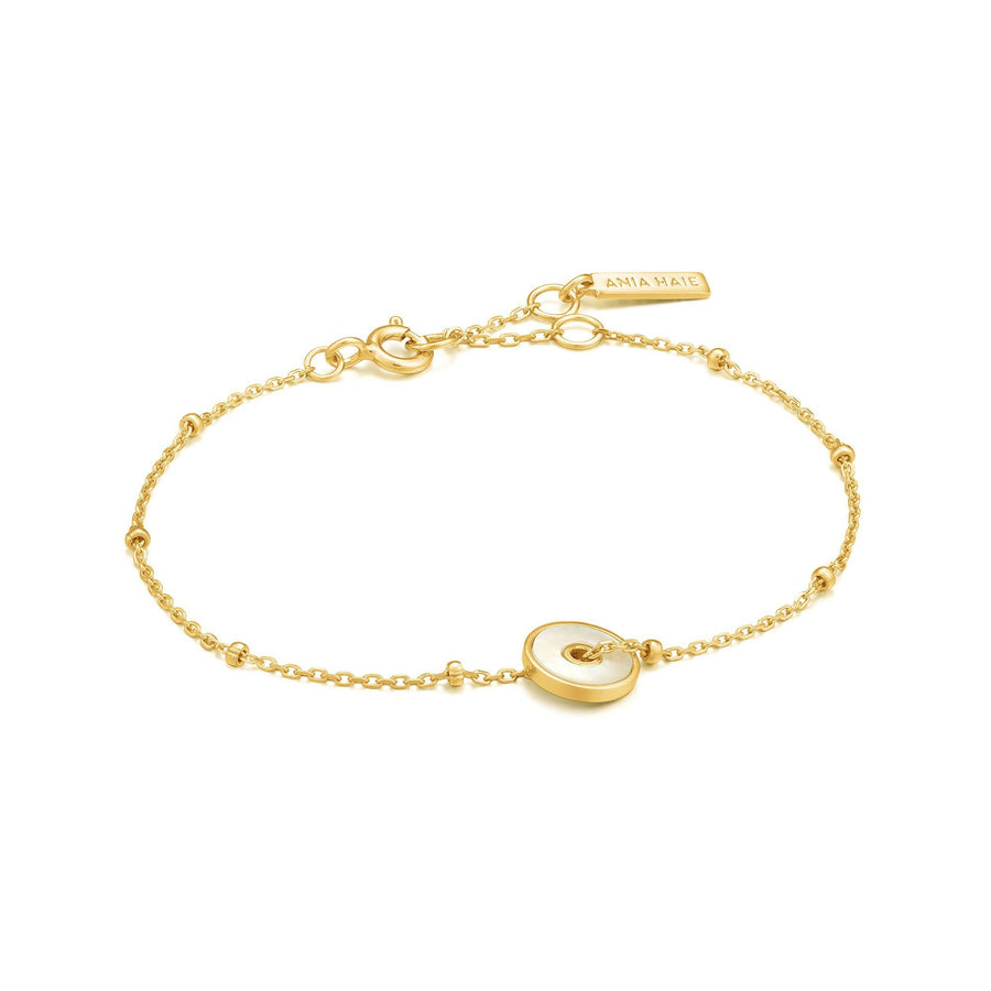 Ania Haie Gold Mother of Pearl Disc Bracelet