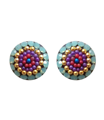 Mosaico Sterling Bright Multicolour Round Stud Earrings