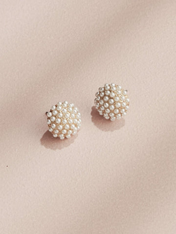 Olive & Piper Gold Pearl Pave Studs