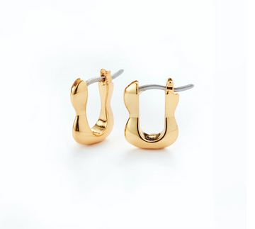 Jenny Bird Gold Squiggle Huggie Earrings
