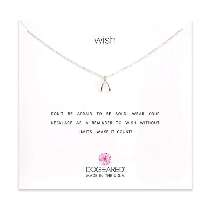 Dogeared Silver Wishbone Necklace
