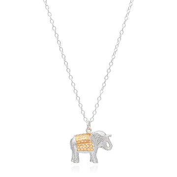 Anna Beck Elephant Charm Necklace - Gold and Silver
