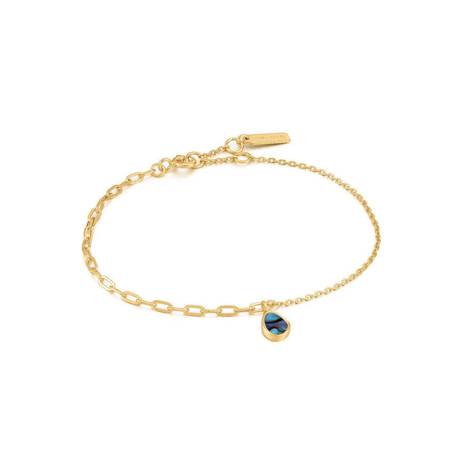 Ania Haie Gold Tidal Abalone Mixed Link Bracelet