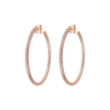 Bronzallure Cubic Zirconia Oval Hoop Earrings