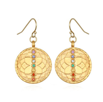 Satya Multi Stone Chakra Drop Earrings