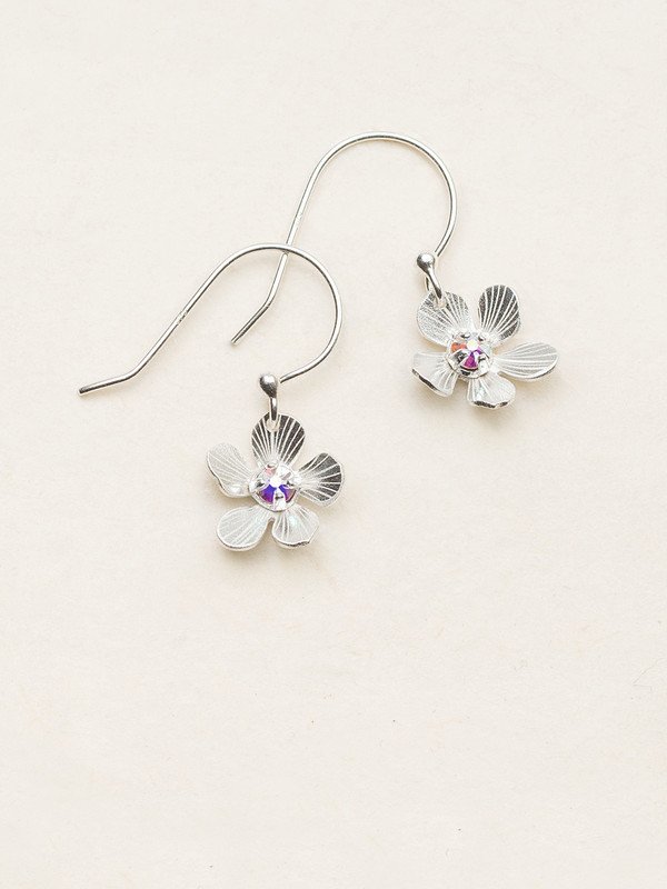 Holly Yashi Silver 'Petite Plumeria' Drop Earrings