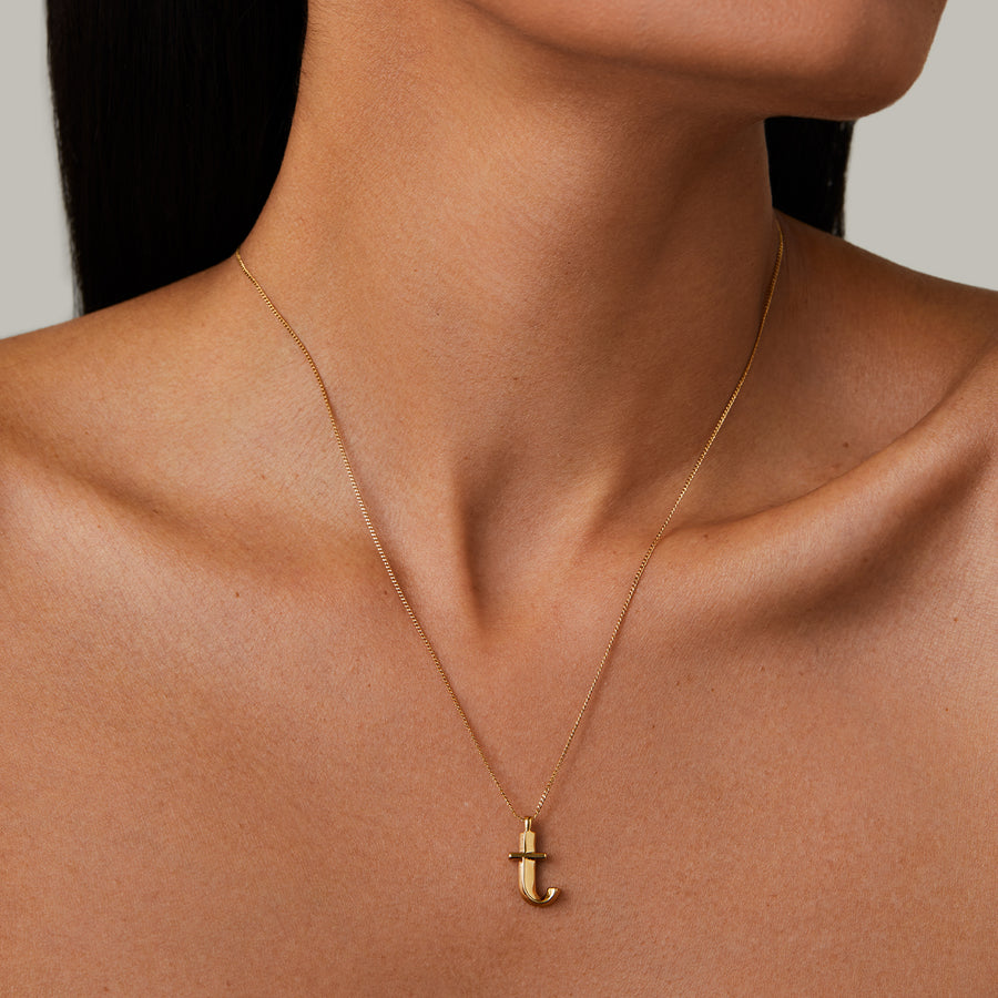Jenny Bird Gold Monogram Necklace 'T'