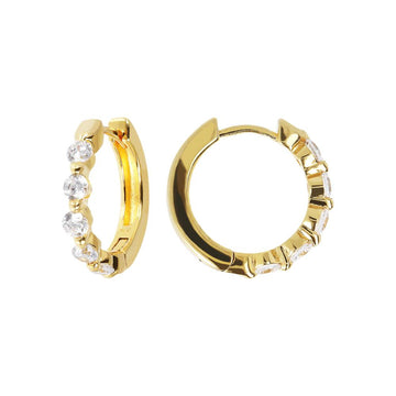 Bronzallure Cubic Zirconia Small Hoop Golden Earrings