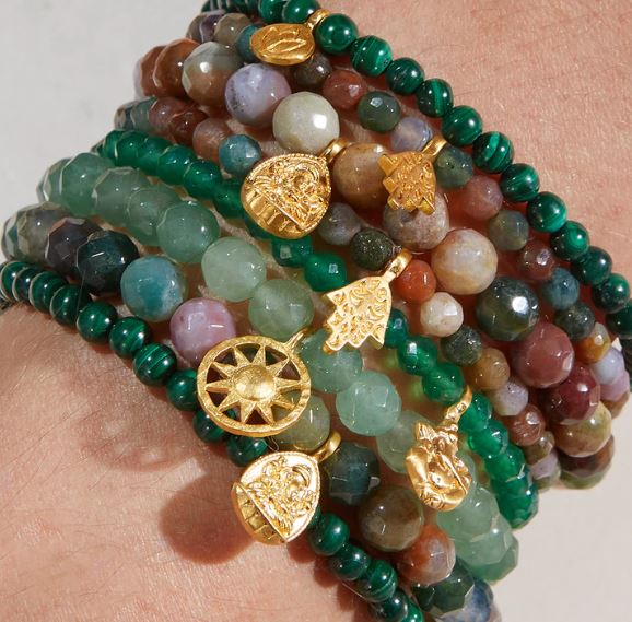 Satya Fancy Jasper Hamsa Stretch Bracelet