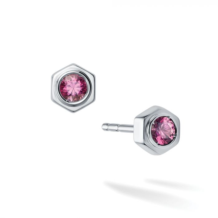 Birks Sterling Bee Chic Pink Tourmaline Studs