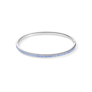 Coeur De Lion Silver Thin Blue Crystal Bangle