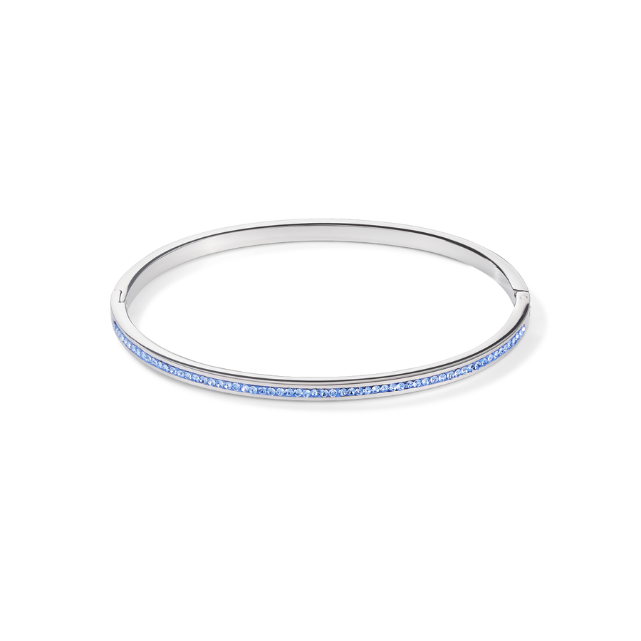 Coeur De Lion Silver Thin Blue Crystal Bangle