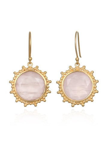 Satya Gold Rose Quartz Drop Earrings