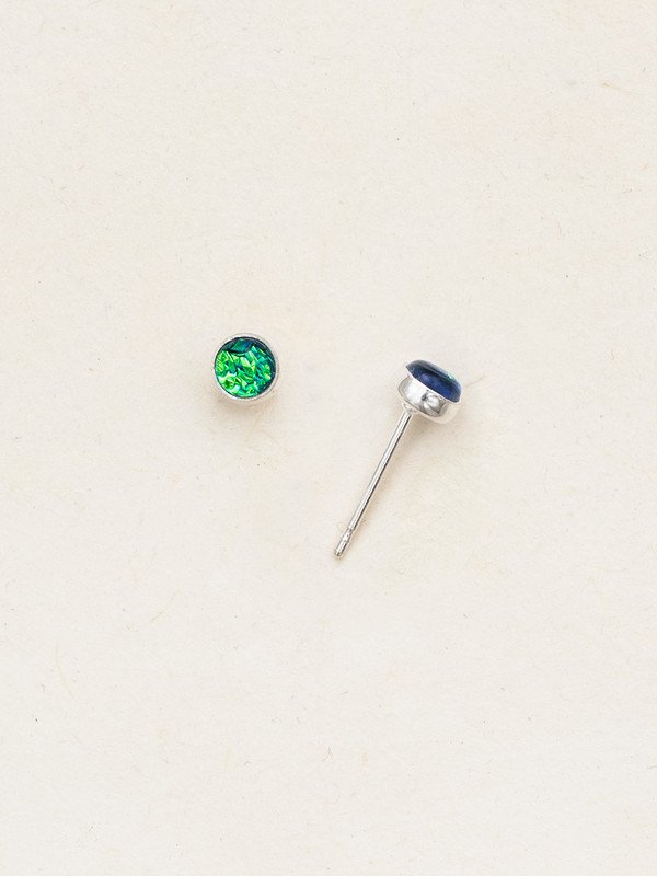 Holly Yashi Torrid Green Silver 'Bonita' Post Earrings