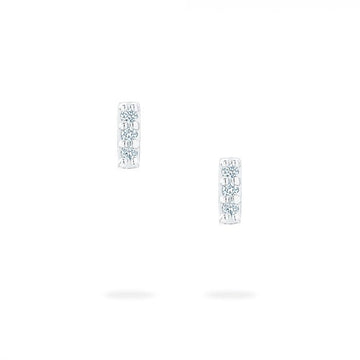 Birks White Gold Diamond Rosee Du Plasir Bar Studs