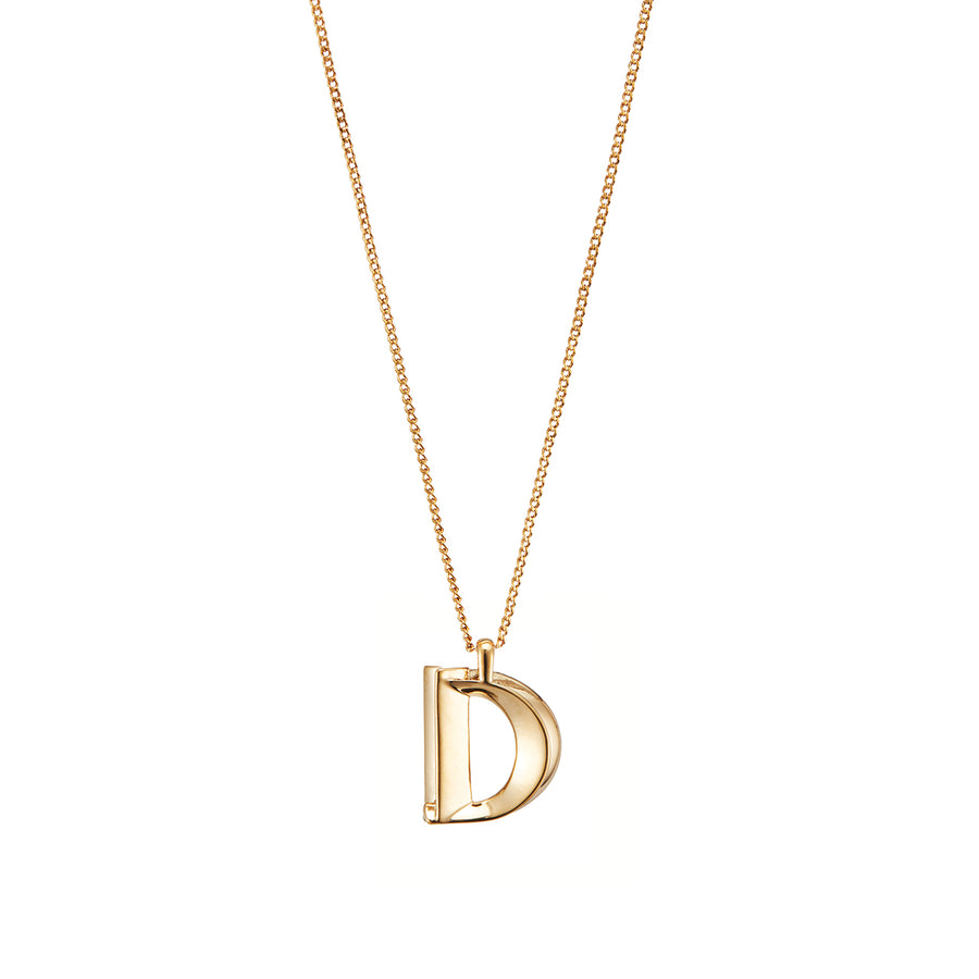 Jenny Bird Gold Monogram Necklace 'D'