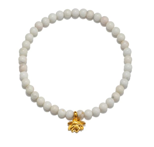 Satya White Turquoise Lotus Stretch Bracelet