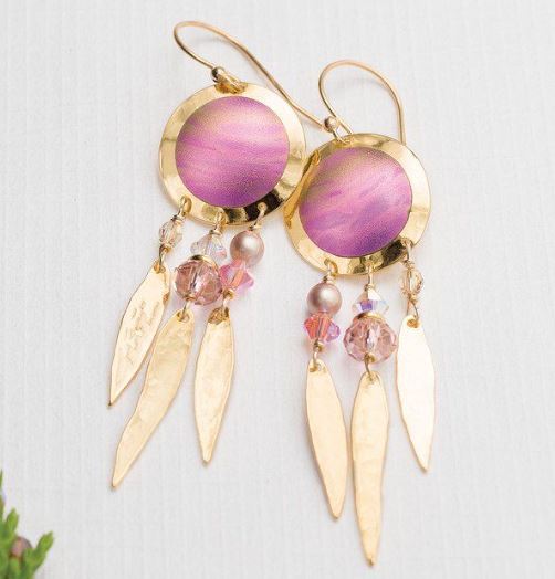 Holly Yashi Gold Pink Ibiza Drop Earrings