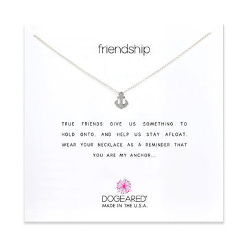 Dogeared Silver Friendship Anchor Necklace