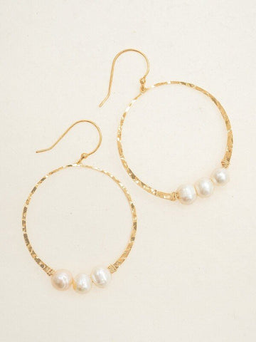 Holly Yashi White Full Moon Pearl Earrings