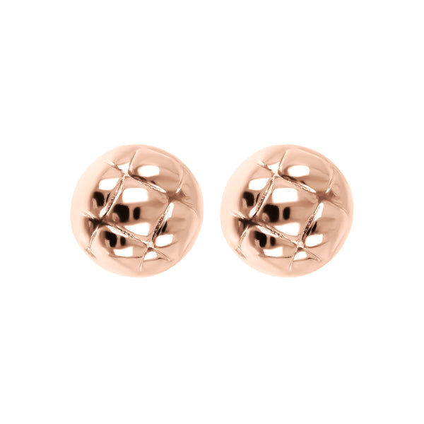 Bronzallure Rose Quilted Button Studs