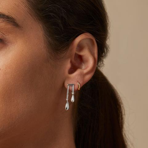 Jenny Bird Silver 'Denni' Asymmetry Drop Earrings