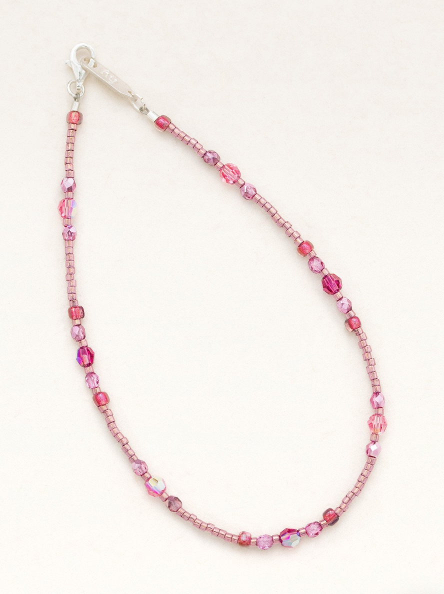 Holly Yashi Sonoma Pink Glass Bead Anklet