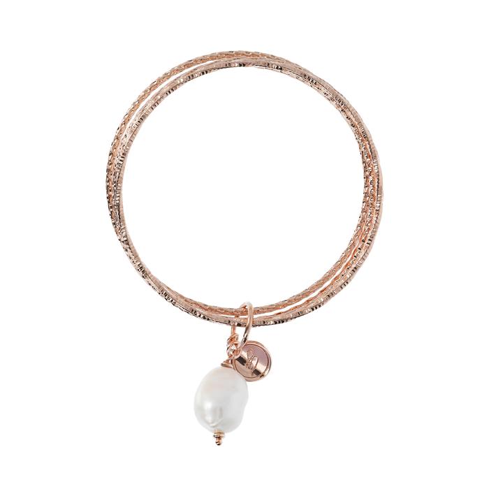Bronzallure 4 Bangle Set With Pearl Charms