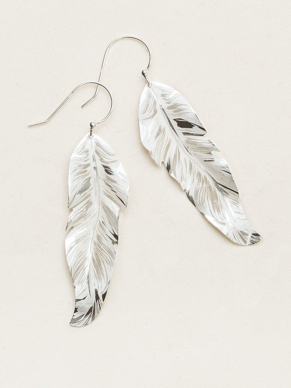 Holly Yashi Silver 'Free Spirit' Feather Earrings