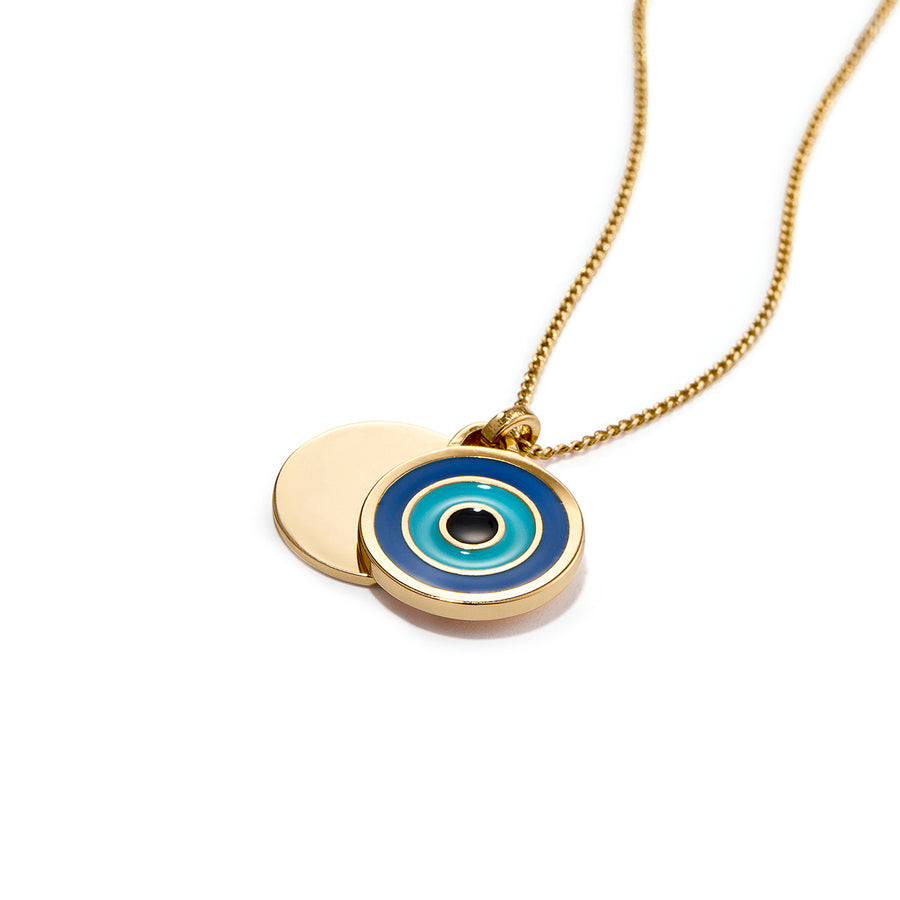 Jenny Bird Gold Enamel Evil Eye Pendant Necklace