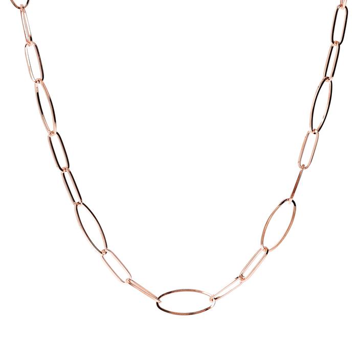 Bronzallure Shiny Oval Link Necklace