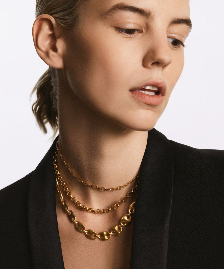 Anna Beck Bar & Ring Chain Collar Necklace - Gold