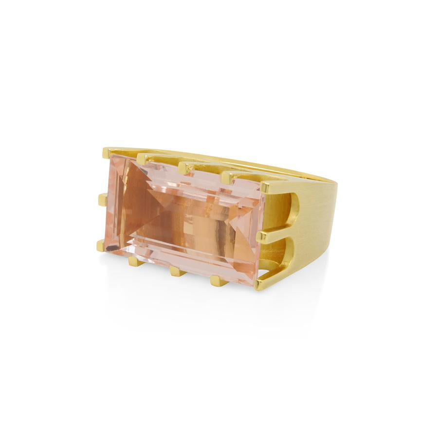 Dean Davidson Gold Morganite Castle Ring Size 8