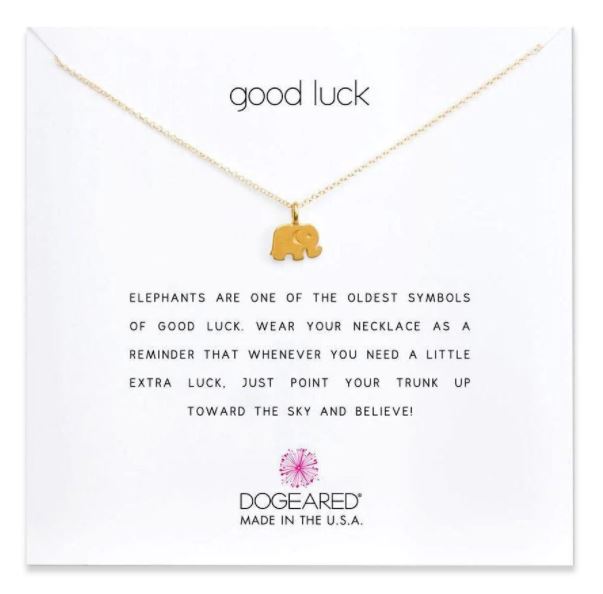 Dogeared Gold 'Good Luck' Elephant Necklace