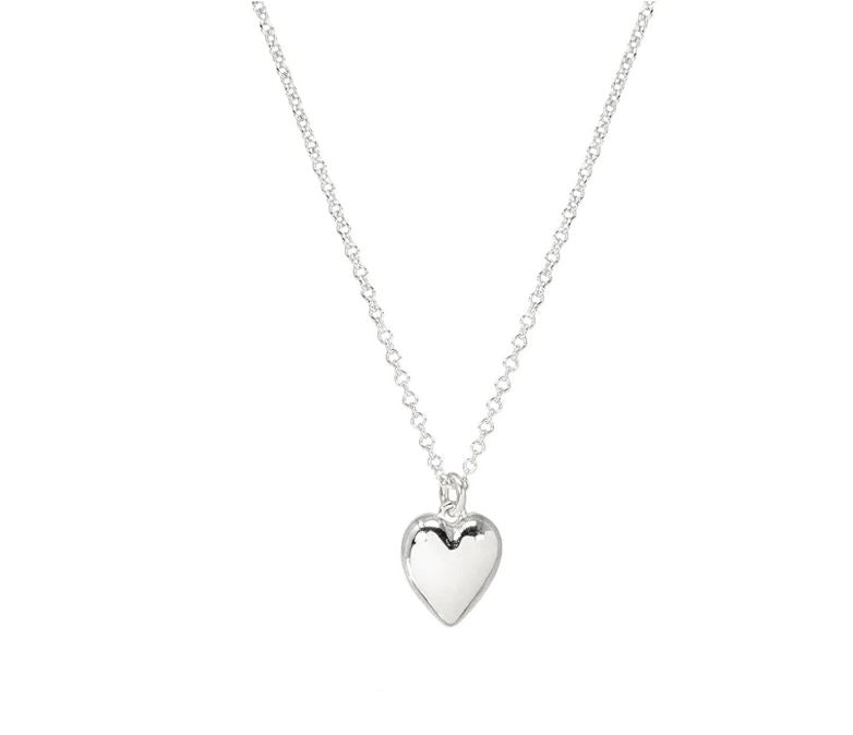 Dogeared Silver Mother Daughter Heart Necklace