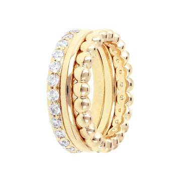 Bronzallure Gold 3 Stacking Ring Set Size 6.75