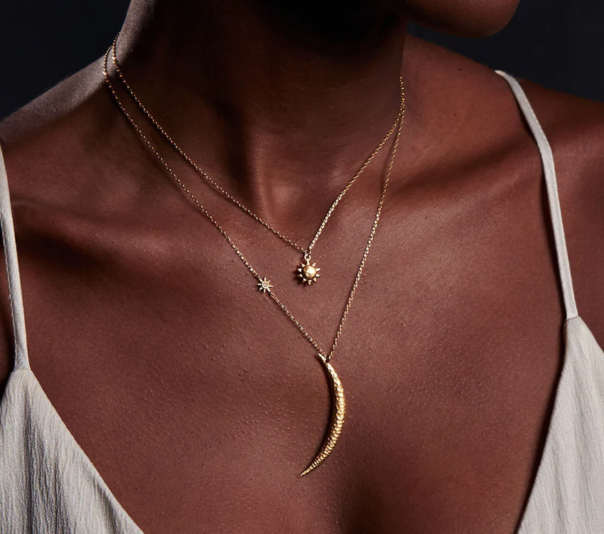 Satya 'Illuminated Path' Gold Moon Necklace