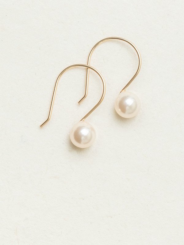 Holly Yashi Gold Julianna Pearl Drop Earrings White