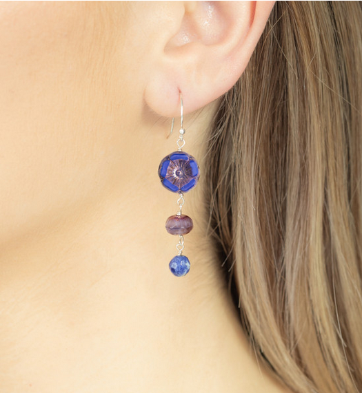 Holly Yashi Blue Purple 'Ali' Earrings