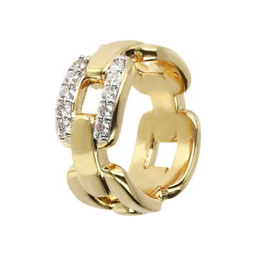 Bronzallure Cubic Zirconia Geometries Golden Ring