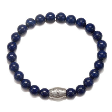 Satya Silver Mens Lapis Eye Stretch Bracelet